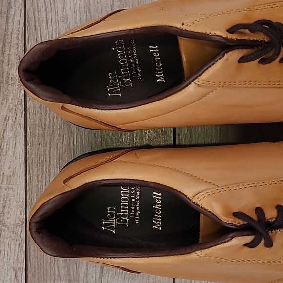 ALLEN EDMONDS Mitchell Cognac Tan Leather Sz 10 D‎ Mens Comfort Casual Shoes - Picture 3 of 9